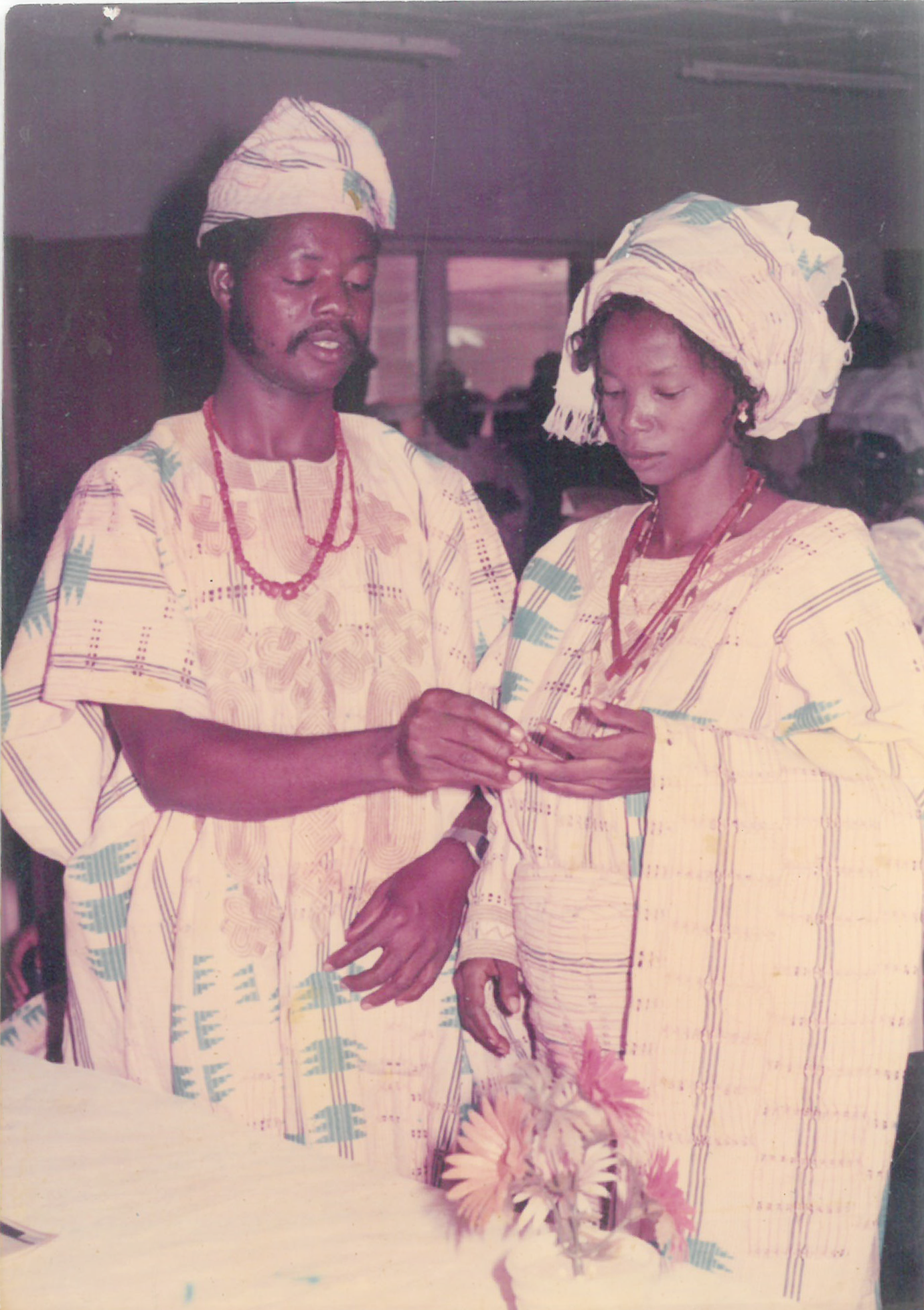 Mummy with her husband at their engagement ceremony in Ora-Ekiti