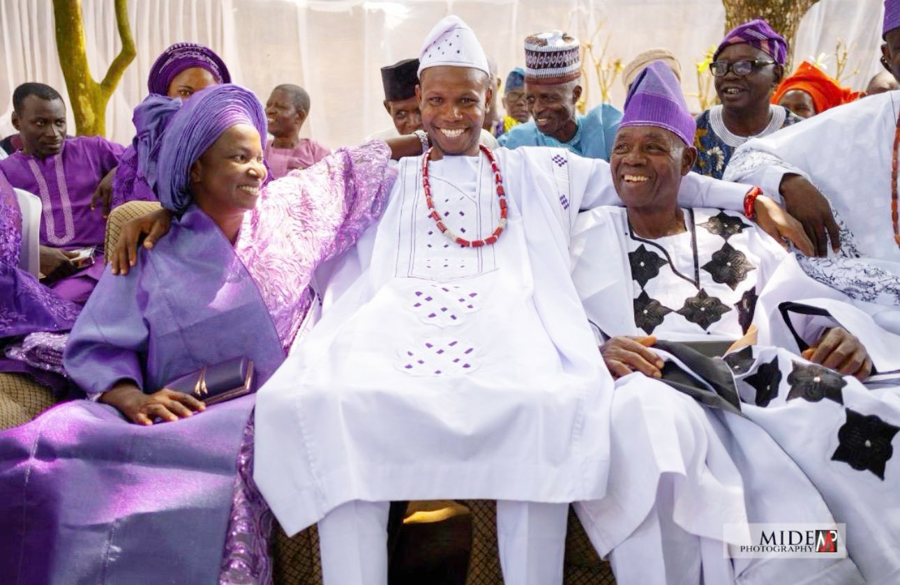Mummy with her husband and her son at his engagement ceremony